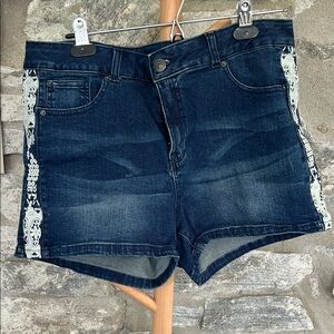 Shorts with Lace Trim